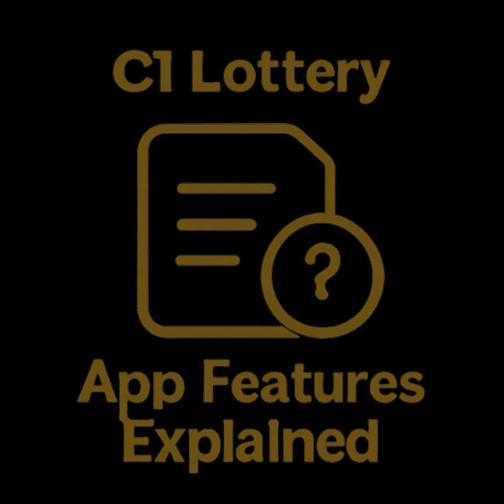 Minimalistic badge representing C1 Lottery App Features.