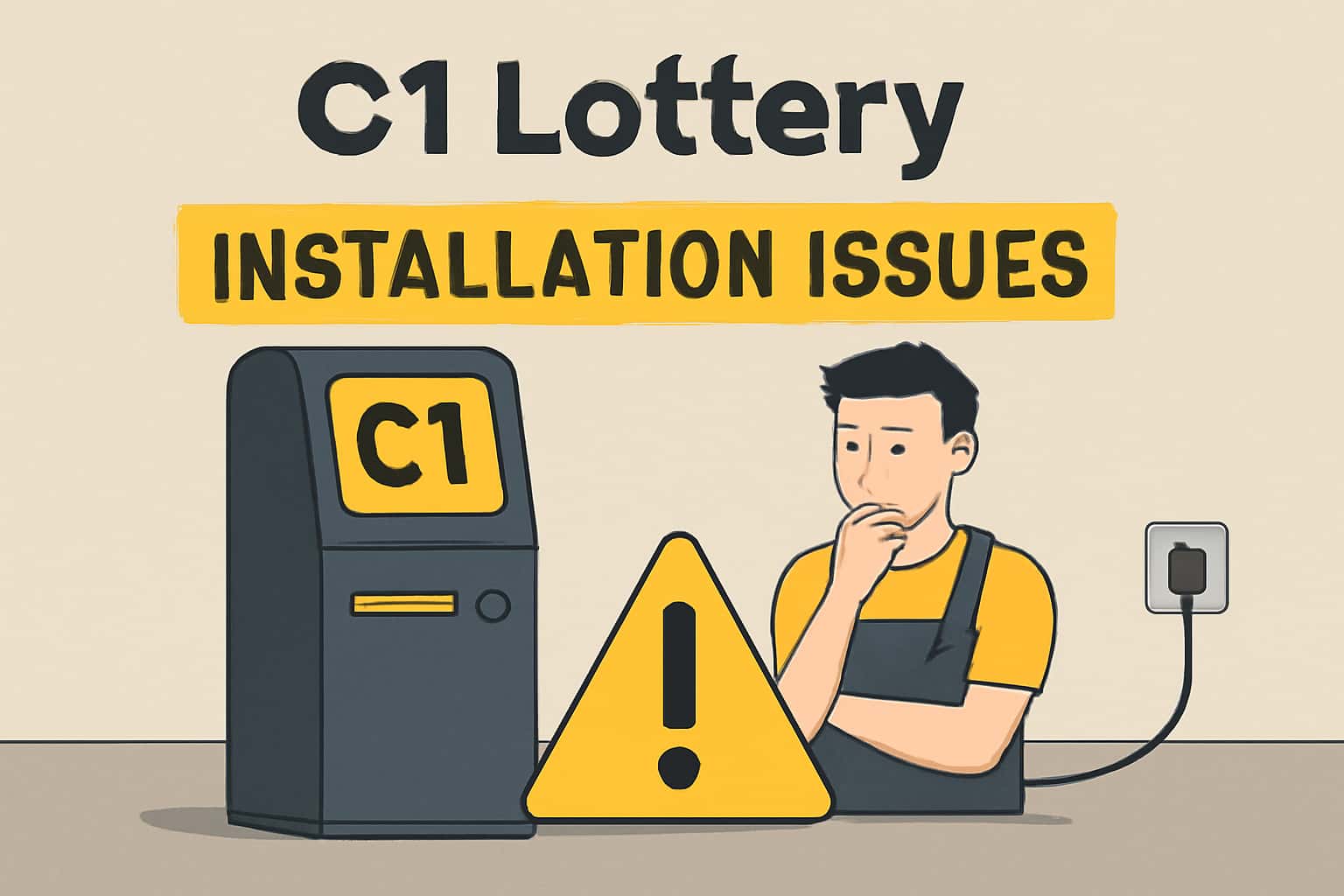 Informational graphic illustrating installation issues related to C1 Lottery.