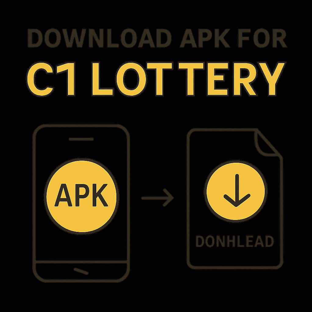 Illustration of installation steps for C1 Lottery APK.