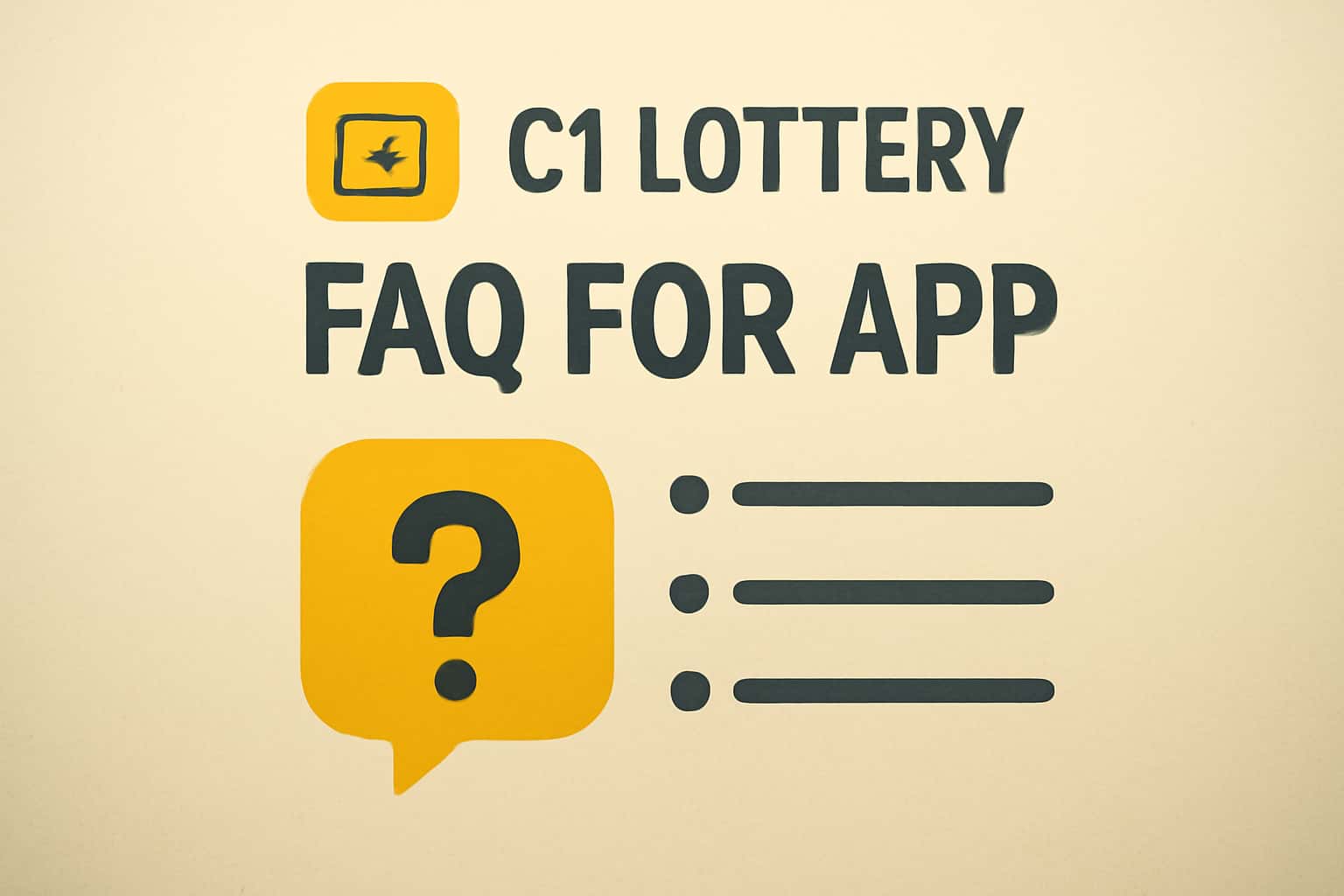 An informational graphic about C1 Lottery App FAQ, showcasing the app's features and functions.