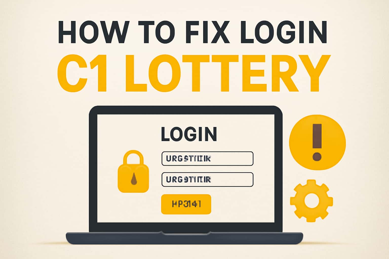 Informational graphic about fixing login issues in the C1 Lottery app.