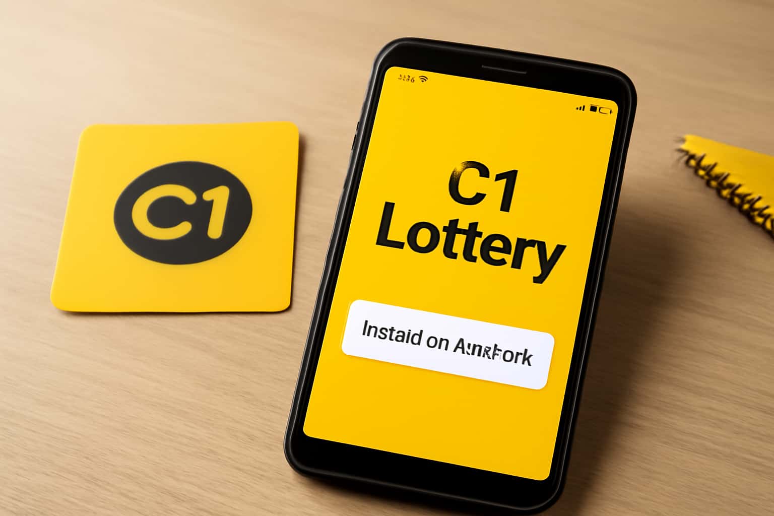 Informational visual about installing C1 Lottery on Android.