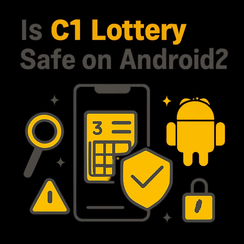 An illustration detailing the installation steps for C1 Lottery on Android.